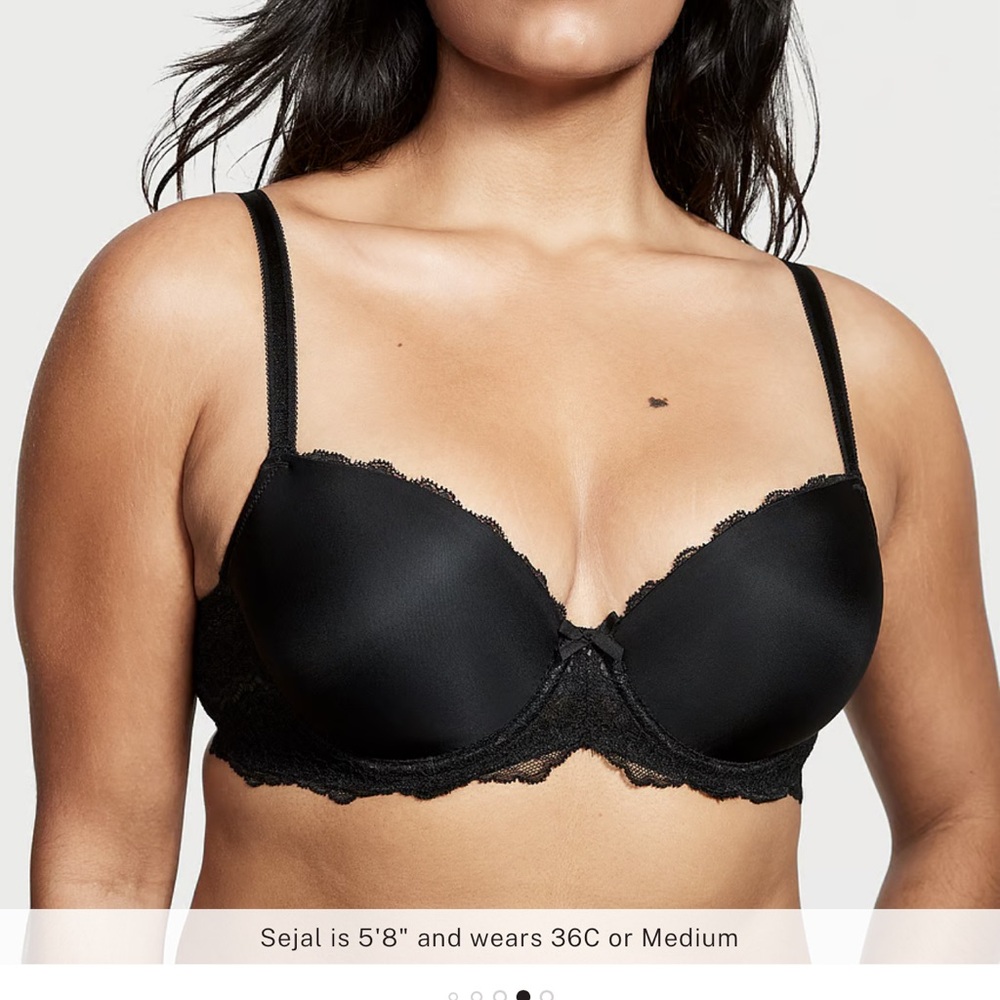 Victorias Secret Dream Angels Lined Demi Black /lace 38D